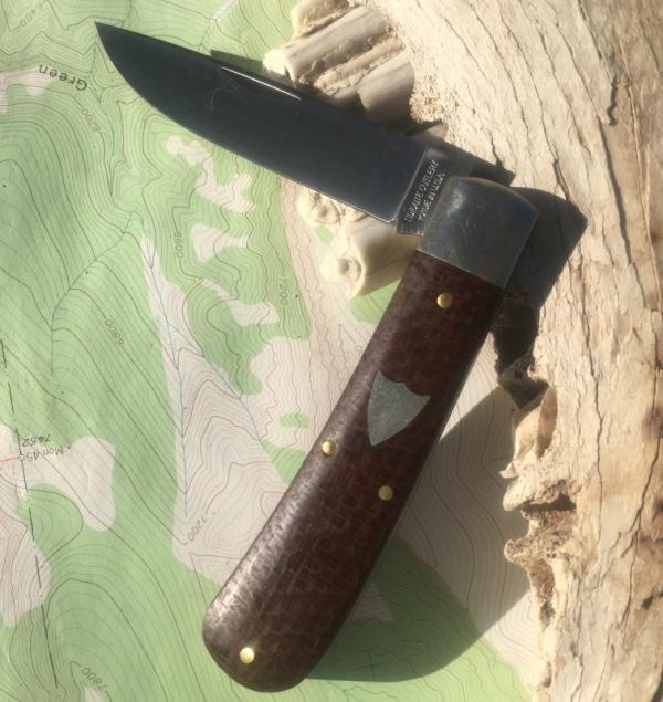 Mustang Brown Burlap Micarta GEC Great Eastern Tidioute 745120 NEW with Pin Mustang Brown Burlap Micarta GEC Great Eastern Tidioute 745120 NEW with Pin