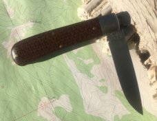 Mustang Brown Burlap Micarta  GEC Great Eastern Tidioute 745120 NEW with Pin