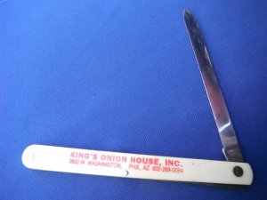 KING'S ONION HOUSE.- Long Sampler Pocket Knife Colonial Prov. USA FRUIT Sampler knife