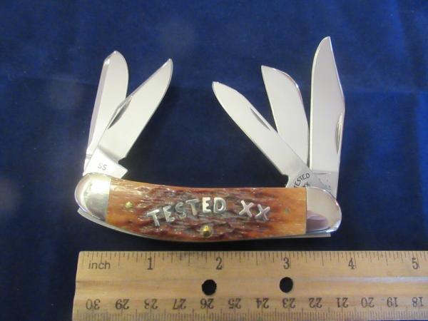 Case XX 2003 Discontinued 5 Blade Sowbelly Pattern # TB6539SS Case XX 2003 Discontinued 5 Blade Sowbelly Pattern # TB6539SS
