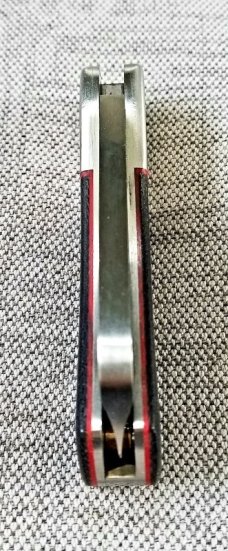 K'roo Custom Chunky  Frank Knife, 3.75 Dark Denim micarta..ivory micarta STAR shield..N690..2020
