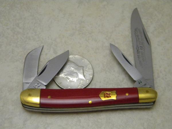 Robt Klaas Kissing Crane Solingen Germany 2340 Red 4-Master Stockman Knife c.1980
