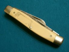 VINTAGE SCHRADE USA SC505 DUCK POND SCRIMSHAW STOCKMAN FOLDING POCKET PEN JACK KNIFE KNIVES OLD