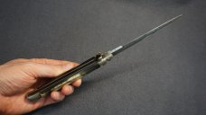++ Vintage RARE G.C. Co. ITALY Lockback Stiletto Knife w/Horn Scales - 5