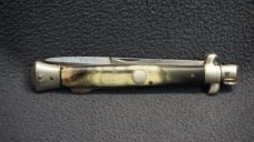 ++ Vintage RARE G.C. Co. ITALY Lockback Stiletto Knife w/Horn Scales - 5