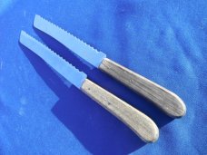 2 (TWO) Deglon Made in France Stainless Steel Straight Bread Knife 7.5 In. Blade