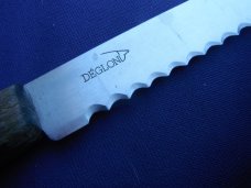 2 (TWO) Deglon Made in France Stainless Steel Straight Bread Knife 7.5 In. Blade