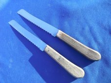 2 (TWO) Deglon Made in France Stainless Steel Straight Bread Knife 7.5 In. Blade