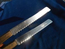 2 (TWO) Deglon Made in France Stainless Steel Straight Bread Knife 7.5 In. Blade