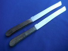 2 (TWO) Deglon Made in France Stainless Steel Straight Bread Knife 7.5 In. Blade