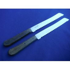 2 (TWO) Deglon Made in France Stainless Steel Straight Bread Knife 7.5 In. Blade