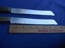 2 (TWO) Deglon Made in France Stainless Steel Straight Bread Knife 7.5 In. Blade