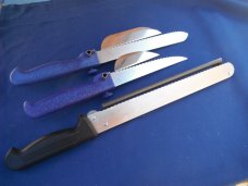 LOT OF 3 Kitchen Knives; 2 Magic Knives, Adjustable  Solingen Germany &  ITALY Carving Slicing Knife