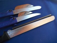 LOT OF 3 Kitchen Knives; 2 Magic Knives, Adjustable  Solingen Germany &  ITALY Carving Slicing Knife