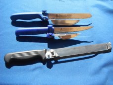 LOT OF 3 Kitchen Knives; 2 Magic Knives, Adjustable  Solingen Germany &  ITALY Carving Slicing Knife