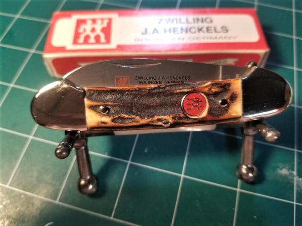 ZWILLING J.A. HENCKELS HK-12-S Genuine Stag Canoe MINT IN BOX ZWILLING J.A. HENCKELS HK-12-S Genuine Stag Canoe MINT IN BOX