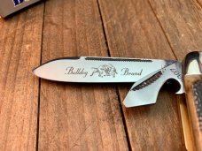 Bulldog Scout Knife Brown Reptile Skin Jigged Bone 
