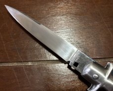 French Bargeon Switchblade, 7 1/2 Inch, Stainless Steel Handle, Stainless Liners 