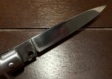 French Bargeon Switchblade, 7 1/2 Inch, Stainless Steel Handle, Stainless Liners 