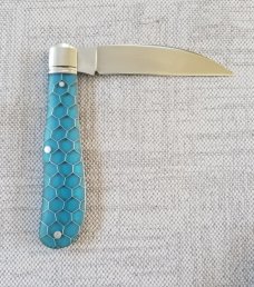Mike Moran Honeycomb Eureka Jack, 3.75" clad, Cpm154,Honeycomb WireWorks Scales,3D effect but smooth