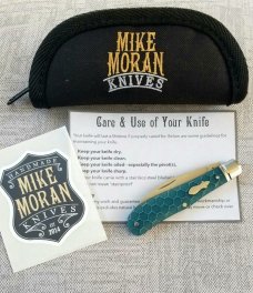 Mike Moran Honeycomb Eureka Jack, 3.75" clad, Cpm154,Honeycomb WireWorks Scales,3D effect but smooth