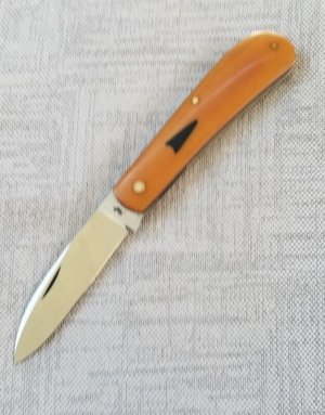 Ricky Menefee Shadow Zulu,3 5/8",Cpm154, ANTIQUE Westinghouse Linen Butterscotch Micarta