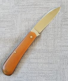 Ricky Menefee Shadow Zulu,3 5/8",Cpm154, ANTIQUE Westinghouse Linen Butterscotch Micarta
