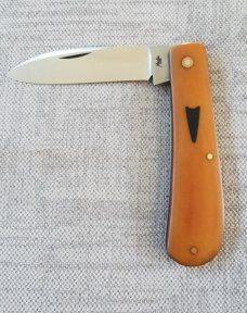 Ricky Menefee Shadow Zulu,3 5/8",Cpm154, ANTIQUE Westinghouse Linen Butterscotch Micarta