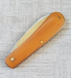 Ricky Menefee Shadow Zulu,3 5/8",Cpm154, ANTIQUE Westinghouse Linen Butterscotch Micarta