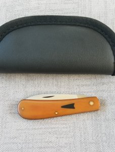 Ricky Menefee Shadow Zulu,3 5/8",Cpm154, ANTIQUE Westinghouse Linen Butterscotch Micarta