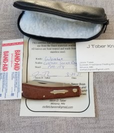 Jason Taber Wombat,3 5/8" closed, Cpm154, Russian Military Rag Micarta ,Coa and pouch,8/2021 DOB