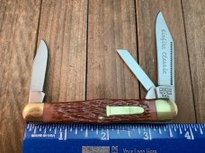 Camillus Swell Centered Whittler Rimfire Classic Jigged Brown Delrin Handles. WK