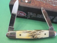 Case XX  2005 Family Brands C Platt Sons Cutlery Stag Eisenhower Pattern # 05263SS