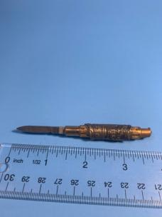 Automatic Gravity Knife Ornate Vintage “Capitol Lincoln Nebraska”  VGC 