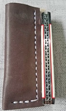 K'roo Custom Giraffe bone Native Knife, NEW,W/ slip, 4" Micarta bolsters and caps..shield..rwl34 