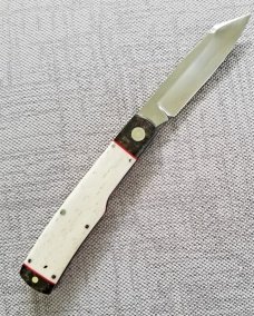 K'roo Custom Giraffe bone Native Knife, NEW,W/ slip, 4" Micarta bolsters and caps..shield..rwl34 
