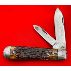 Vintage IKCO Imperial Knife Co Swell End Jack Folding Pocket Knife c1925-1940 1928-1930 Bone