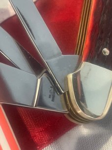 Vintage J A Henckels 5 Blade Canoe w/ Great Red Bone Handles -NM -NICE ONE!