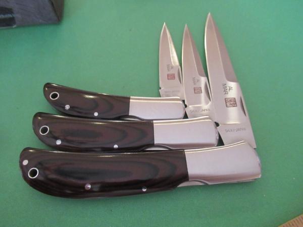AL-Mar 3 Knives The Eagle Falcon & Hawk Titanwood ,