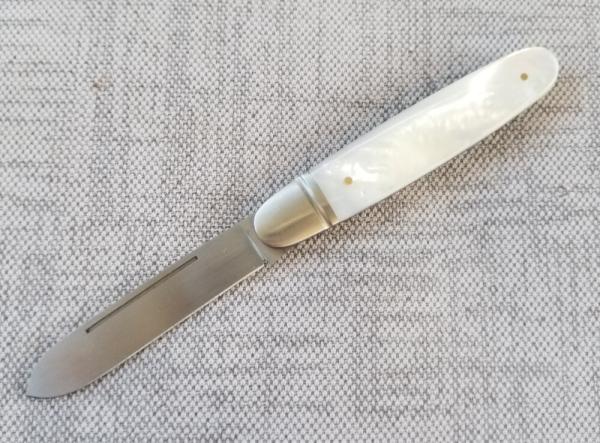 Tim Britton Custom Barehead Equal End  Mother of Pearl,3 3/8 closedfluted bolsters, BG42 steel 