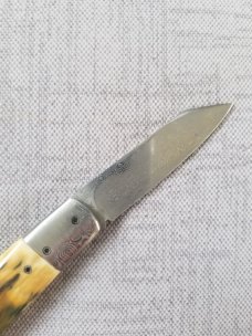 Vincenzo Balistreri Custom Mammoth and Damasteel Native, Blade,spring,bolsters and Shield 4" closed