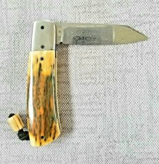 Vincenzo Balistreri Custom Mammoth and Damasteel Native, Blade,spring,bolsters and Shield 4" closed