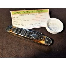 GEC 2010 53 CUBAN CIGAR MUSKRAT KNIFE ANTIQUE AMBER JIGGED STAINLESS!! NIT EO/SECONDARY BEAUTIFUL