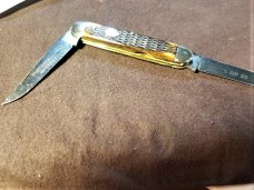 GEC 2010  53 CUBAN CIGAR MUSKRAT KNIFE ANTIQUE AMBER JIGGED STAINLESS!! NIT EO/SECONDARY BEAUTIFUL