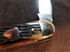 GEC 2010  53 CUBAN CIGAR MUSKRAT KNIFE ANTIQUE AMBER JIGGED STAINLESS!! NIT EO/SECONDARY BEAUTIFUL