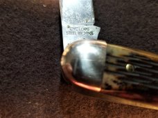 GEC 2010  53 CUBAN CIGAR MUSKRAT KNIFE ANTIQUE AMBER JIGGED STAINLESS!! NIT EO/SECONDARY BEAUTIFUL