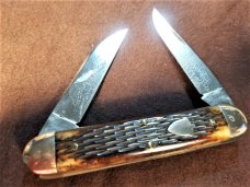 GEC 2010  53 CUBAN CIGAR MUSKRAT KNIFE ANTIQUE AMBER JIGGED STAINLESS!! NIT EO/SECONDARY BEAUTIFUL