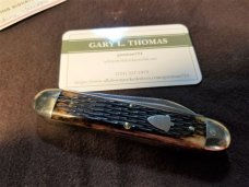 GEC 2010  53 CUBAN CIGAR MUSKRAT KNIFE ANTIQUE AMBER JIGGED STAINLESS!! NIT EO/SECONDARY BEAUTIFUL