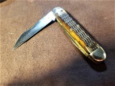 GEC 2010  53 CUBAN CIGAR MUSKRAT KNIFE ANTIQUE AMBER JIGGED STAINLESS!! NIT EO/SECONDARY BEAUTIFUL