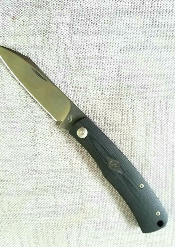 Sacha Thiel custom Birdy knife, M390 ,Titanium & G10, 4" closed, French maker of very hi en mod